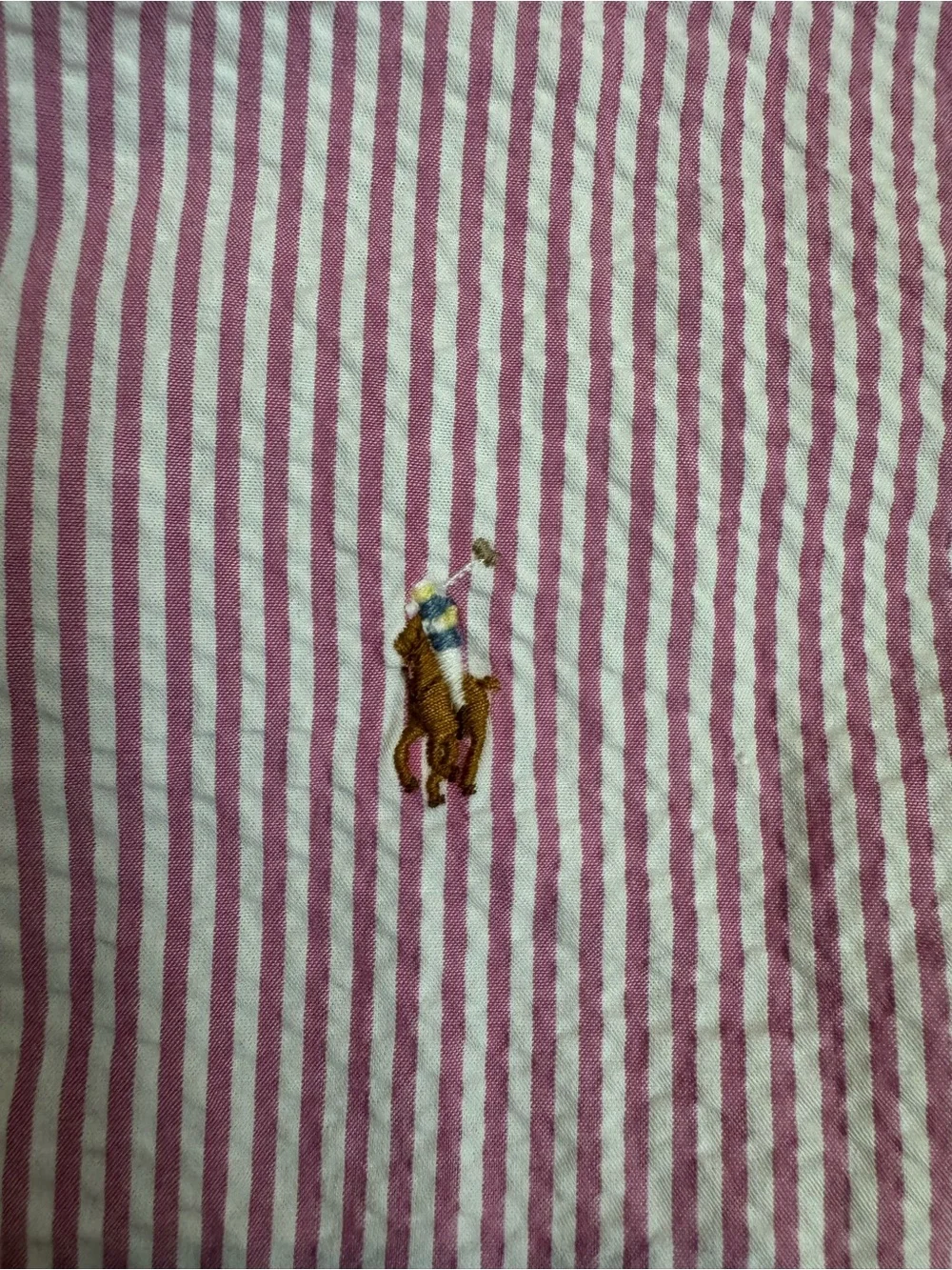 Ralph Lauren Girls Seersucker Shirt Dress Colorblock Stripe Button Front Size 16